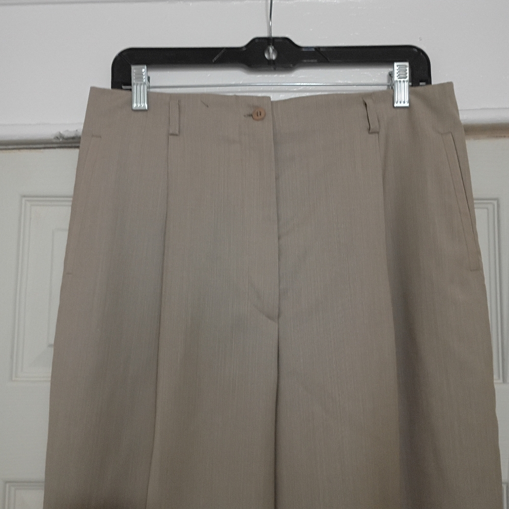 Zanella Taupe Wide-Leg Pleated Trousers - Picture 9 of 15